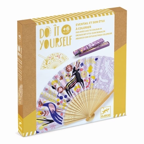Djeco Do it Yourself Colour in Woodland Themed Fan & Case for Ages 6 