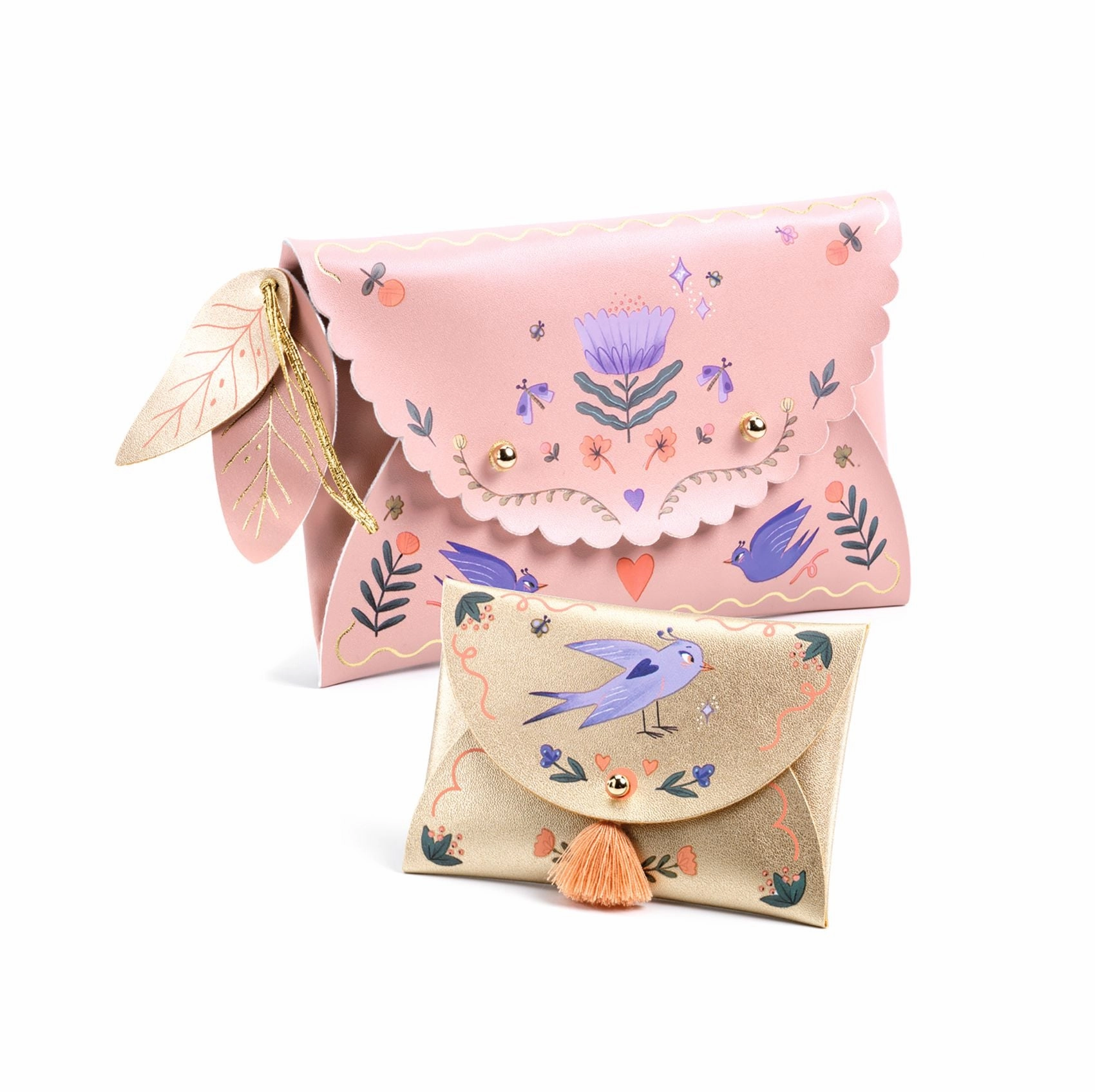 Djeco Do it Yourself Create 2 Faux Leather Pouches for Ages 6 and Up