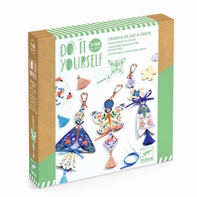 Djeco Do it Yourself Create 3 Wooden Butterfly Bag Charms for Ages 7 