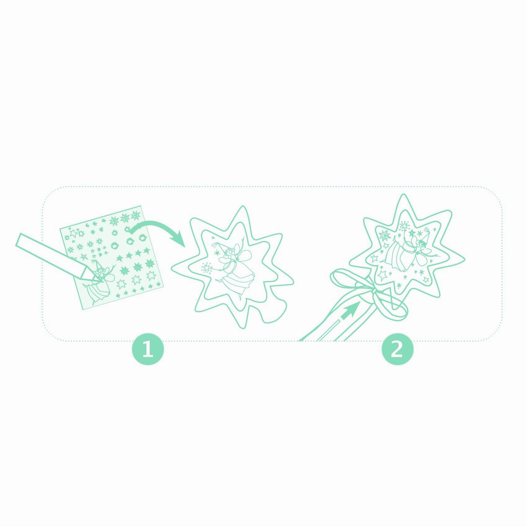 Djeco Do it Yourself Create 4 Magic Fairy Wands Kit for Ages 5 and Up