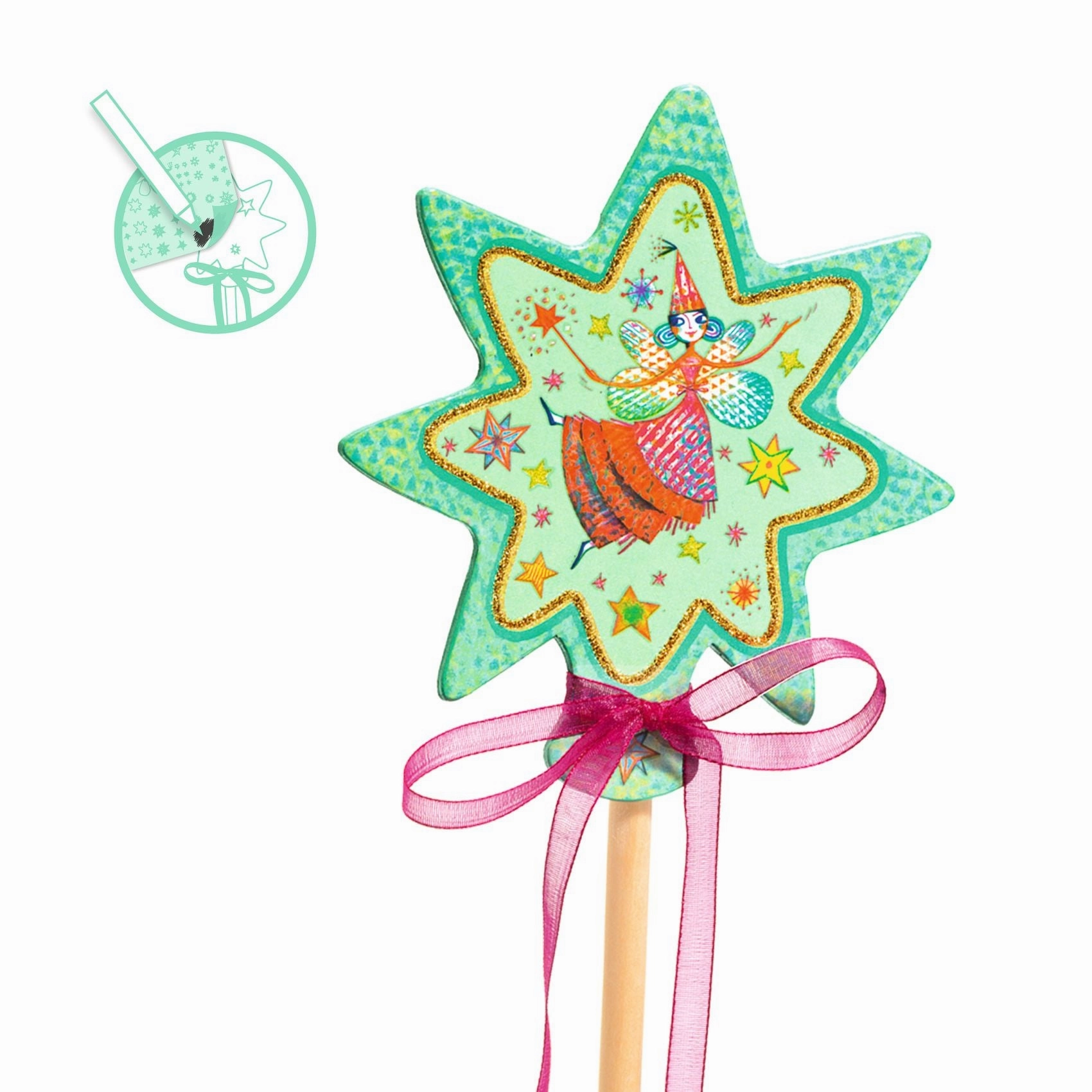 Djeco Do it Yourself Create 4 Magic Fairy Wands Kit for Ages 5 and Up