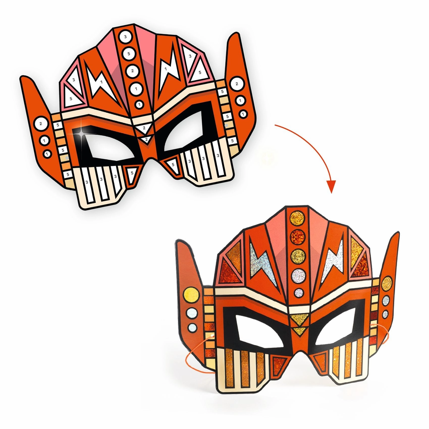 Djeco Do it Yourself Create 4 Super Robot Masks Kit for Ages 5 and Up