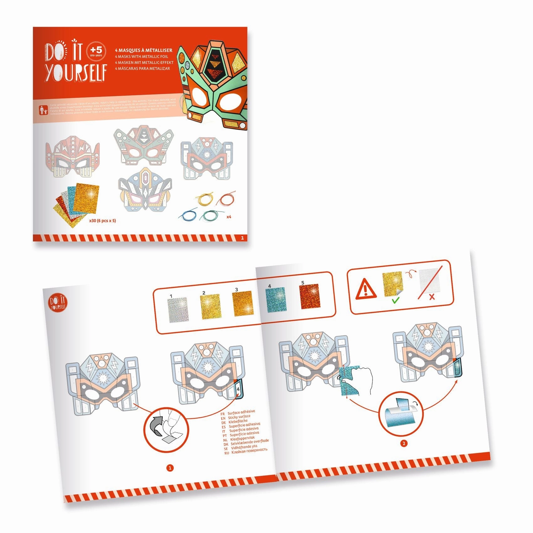 Djeco Do it Yourself Create 4 Super Robot Masks Kit for Ages 5 and Up