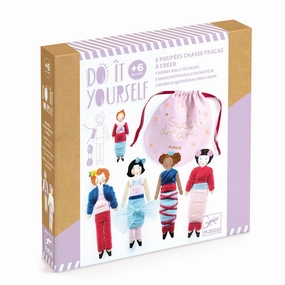 Djeco Do it Yourself Create 5 Worry Dolls with Pouch for Ages 6 and Up