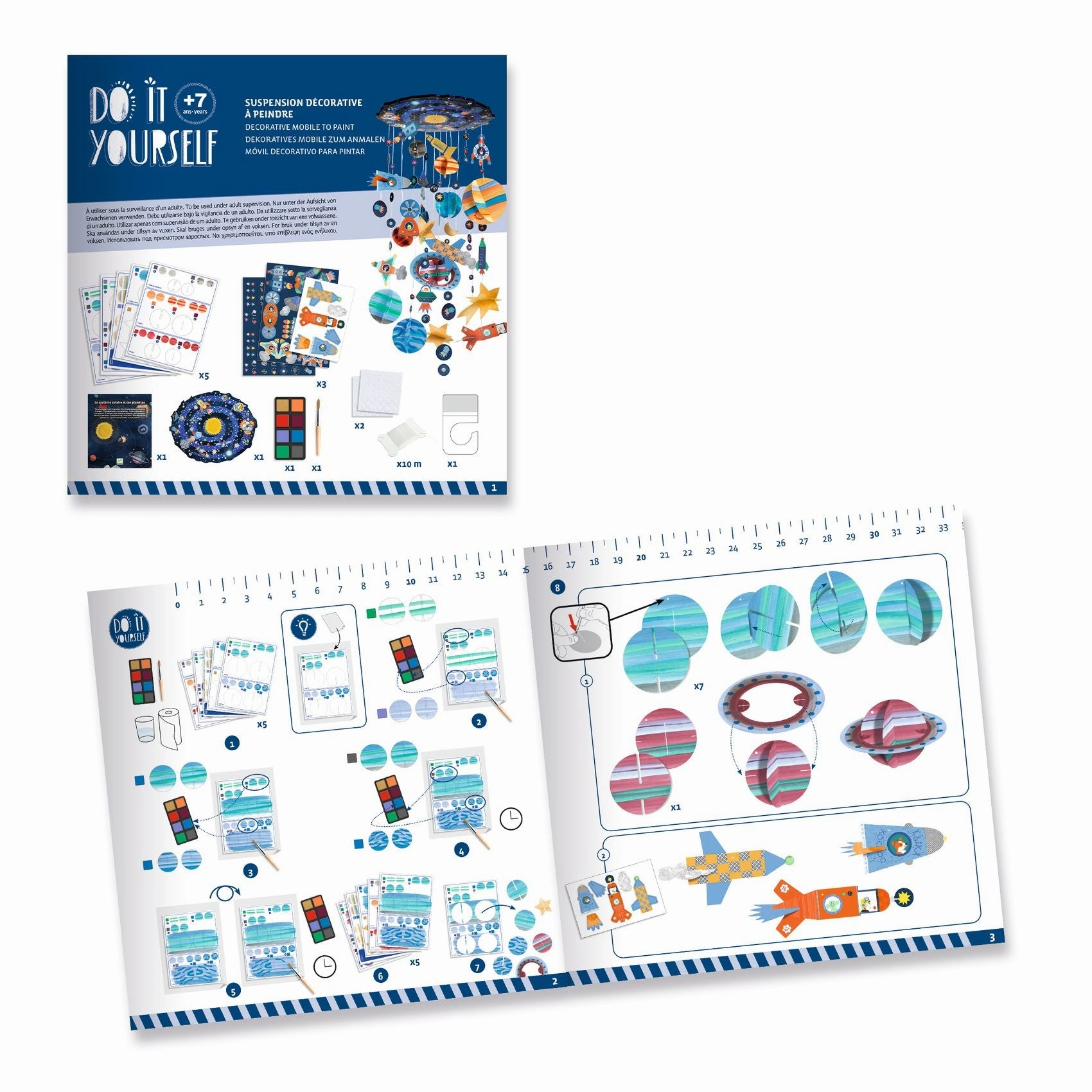 Djeco Do it Yourself Create & Paint a Solar System Mobile for Ages 7 
