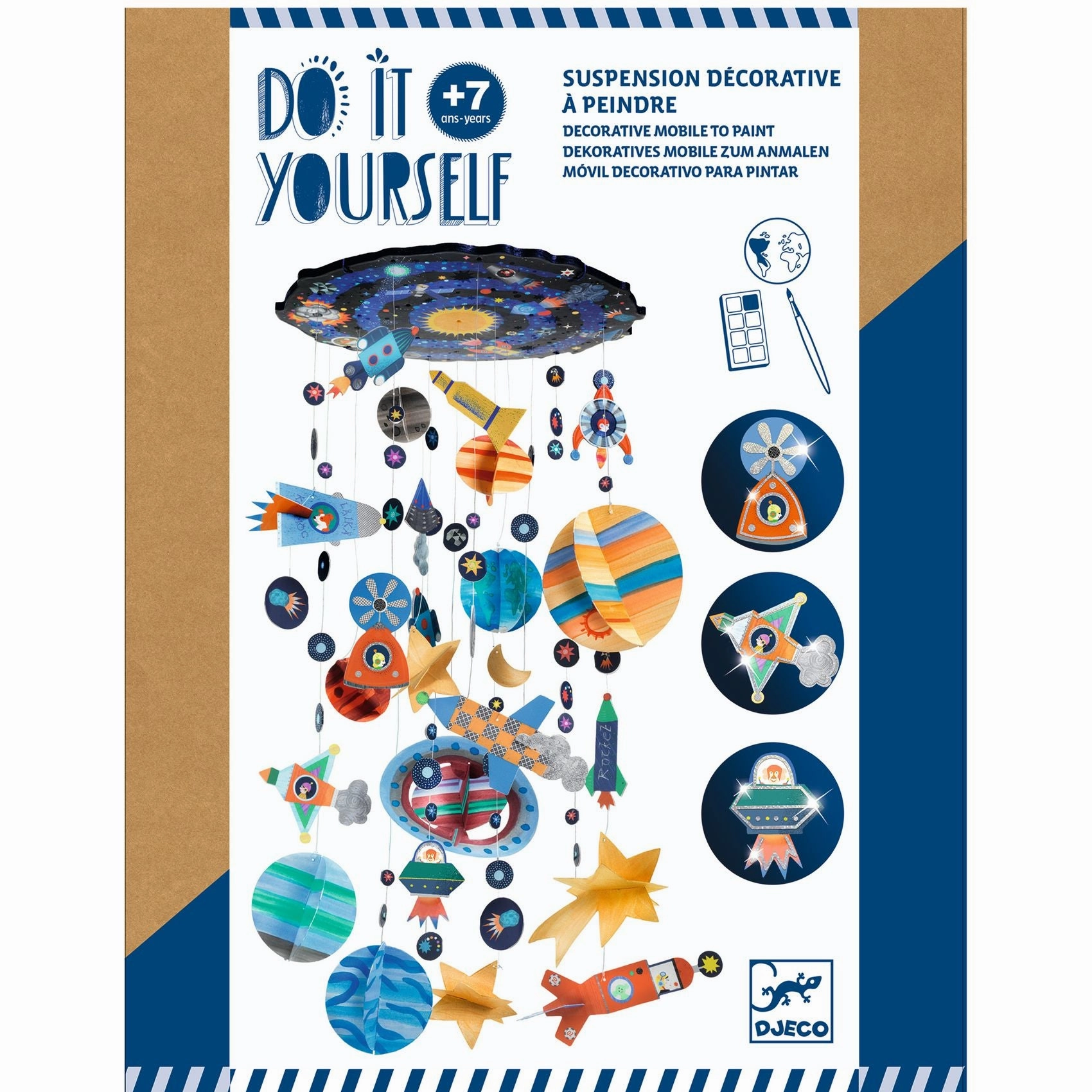 Djeco Do it Yourself Create & Paint a Solar System Mobile for Ages 7 