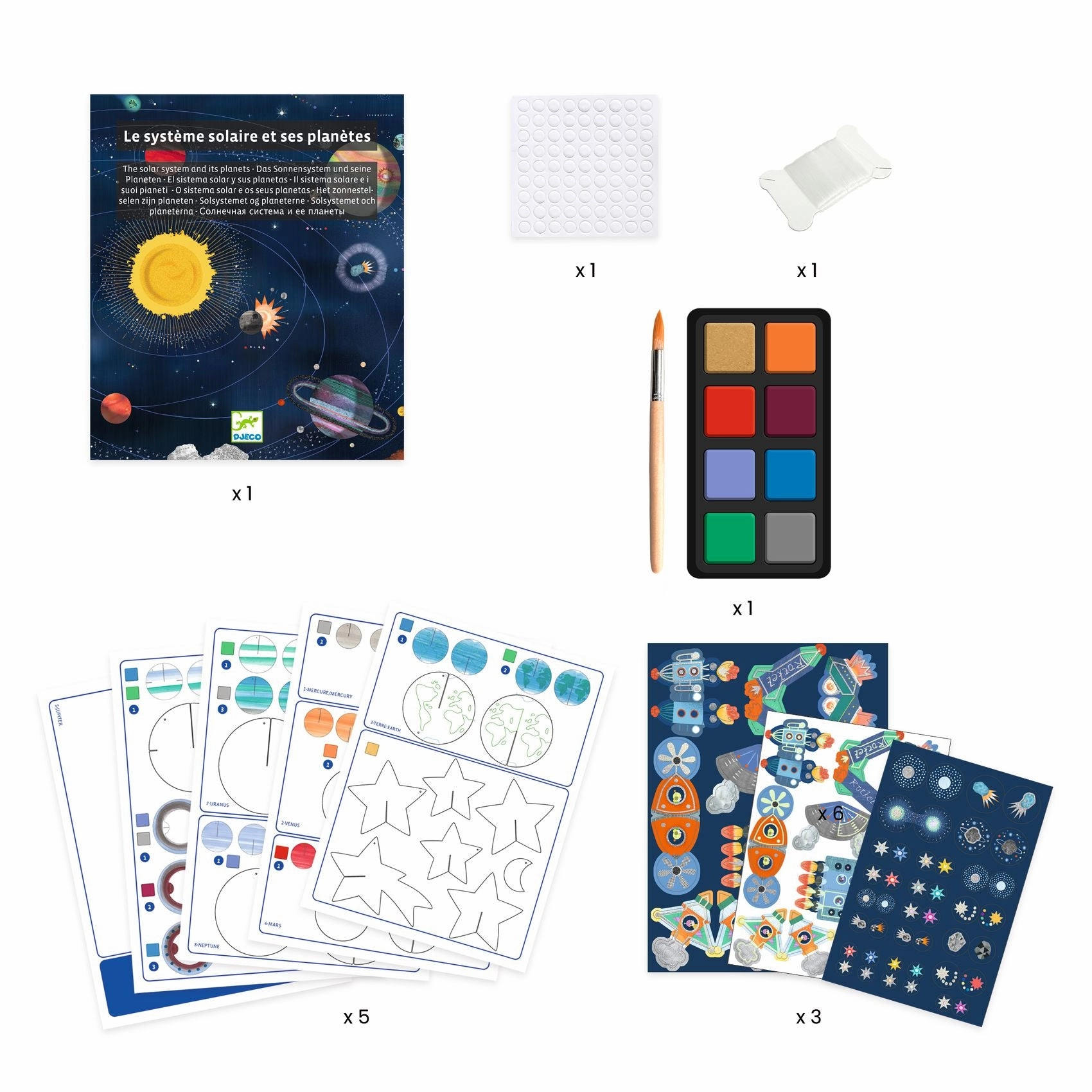 Djeco Do it Yourself Create & Paint a Solar System Mobile for Ages 7 
