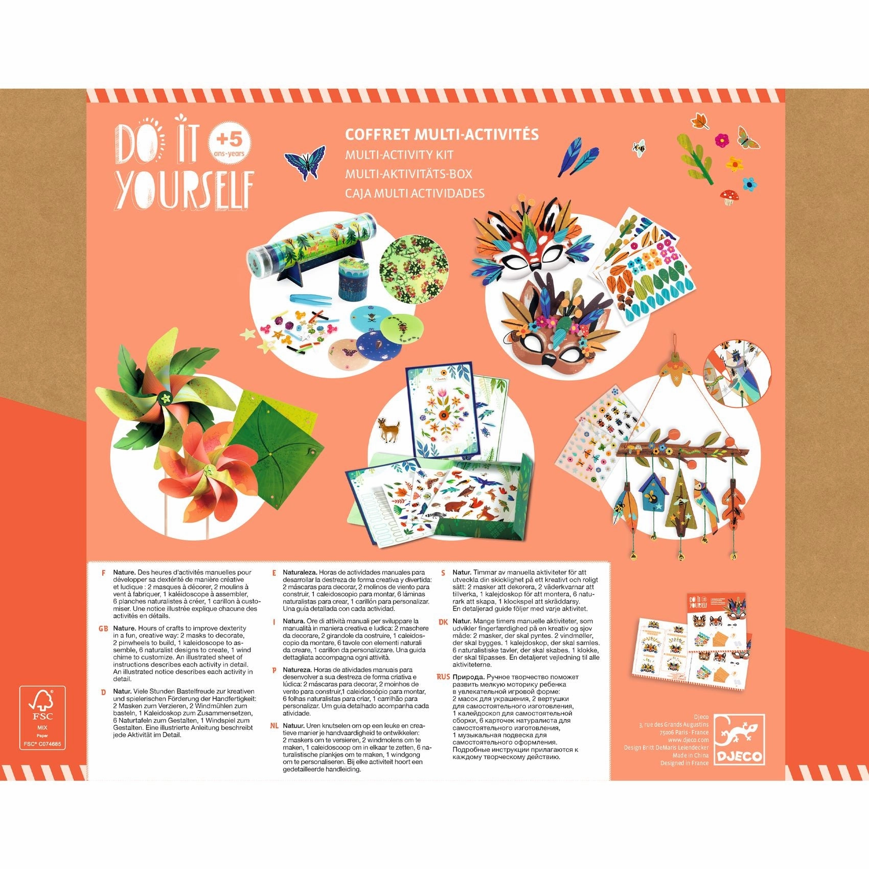 Djeco Do it Yourself Nature Themed Multi Activity Kit for Ages 5 & Up