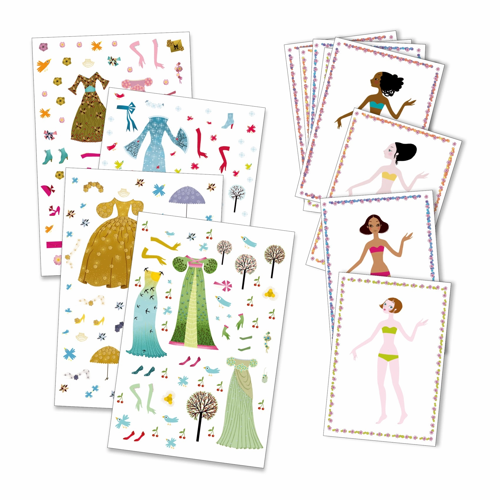 Djeco Dresses Through the Seasons Dress Up Paper Dolls for Ages 5 & Up