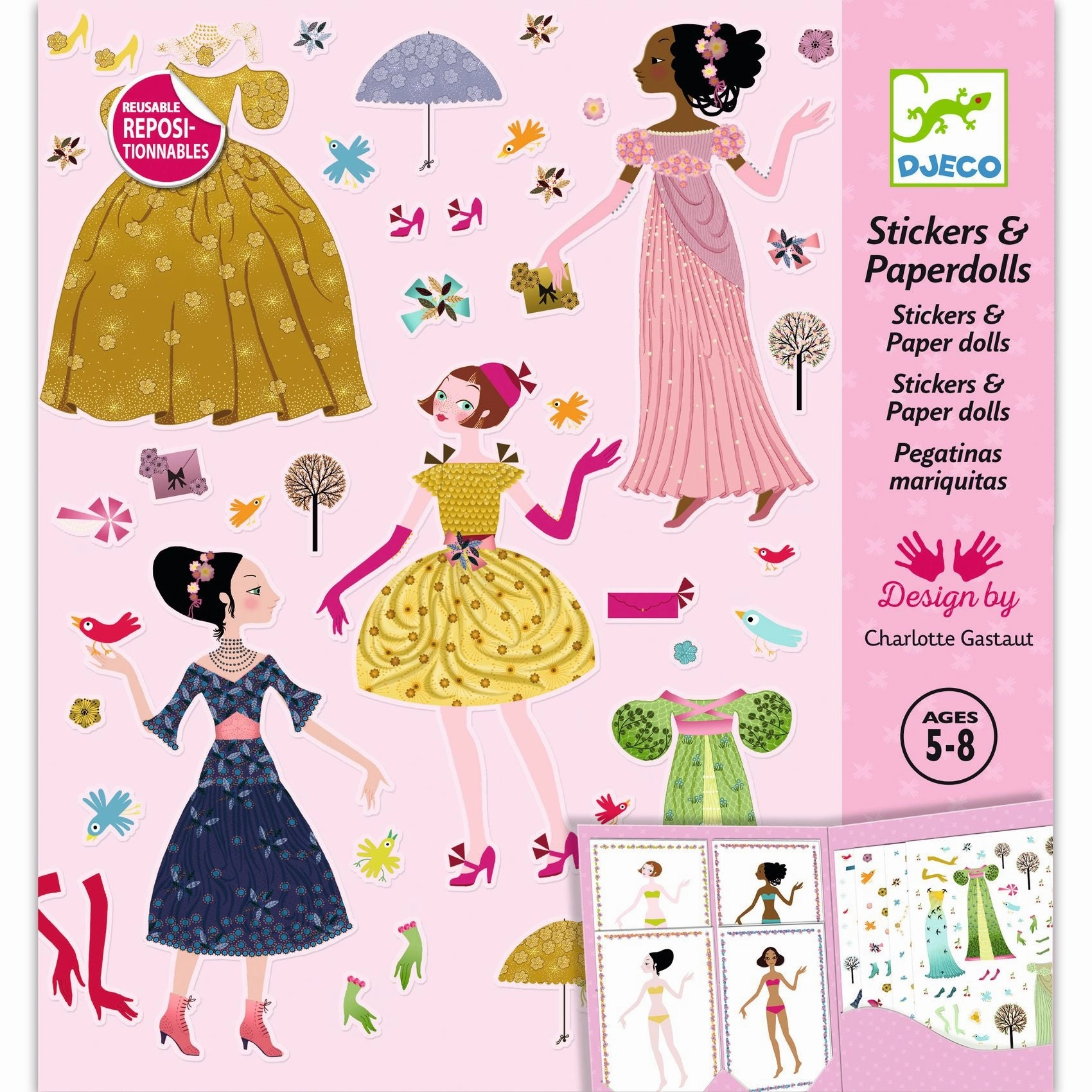 Djeco Dresses Through the Seasons Dress Up Paper Dolls for Ages 5 & Up