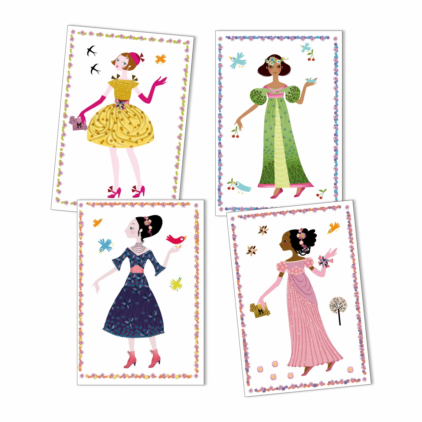 Djeco Dresses Through the Seasons Dress Up Paper Dolls for Ages 5 & Up