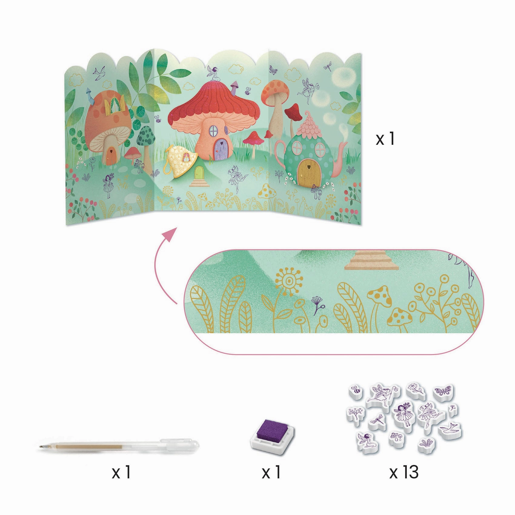 Djeco Fairy Box with 6 Magical Creative Activities for Ages 6 and Up