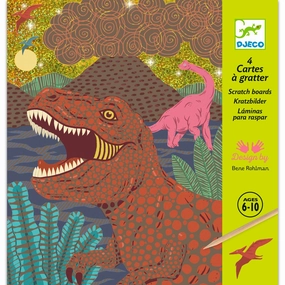 Djeco When Dinosaurs Reigned Gold Scratch Art Boards for Ages 6 and Up