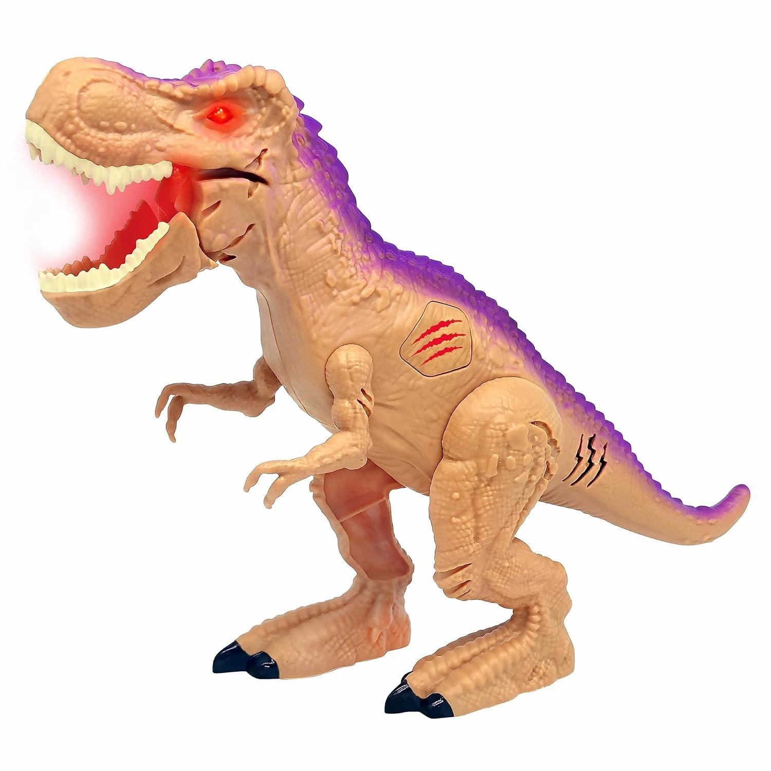 Dragon-I Mighty Megasaur Roaring T-Rex Dinosaur Action Figure for Kids Ages 3 , Brown