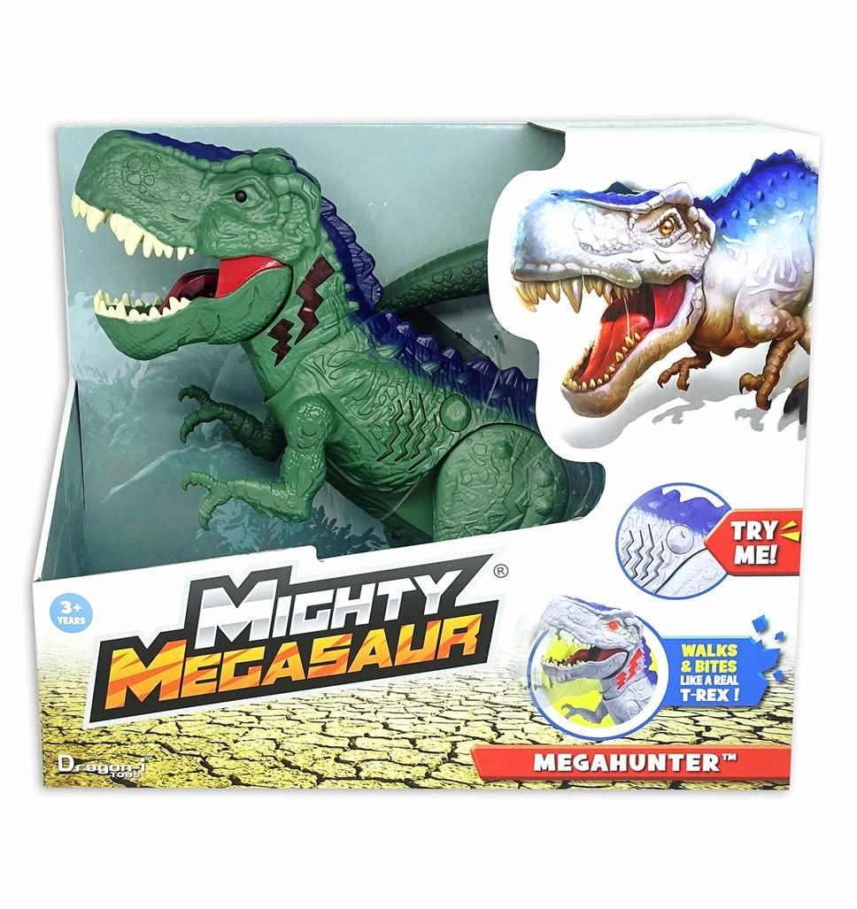 Dragon-I Mighty Megasaur T-Rex with Chomping and Walking Sound For Kids Ages 3 , Green
