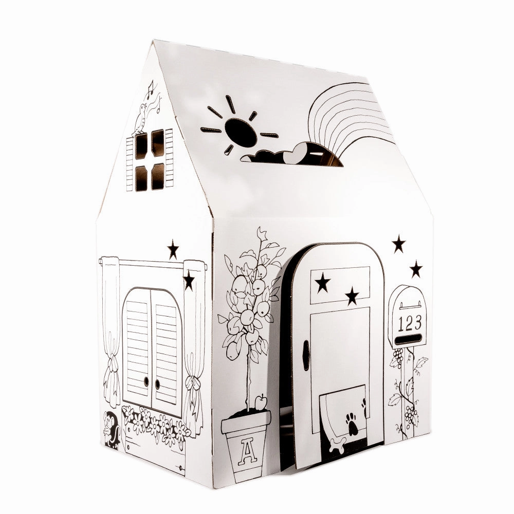 Easy Playhouse Clubhouse - Creative Cardboard Fort for Kids, Made in USA