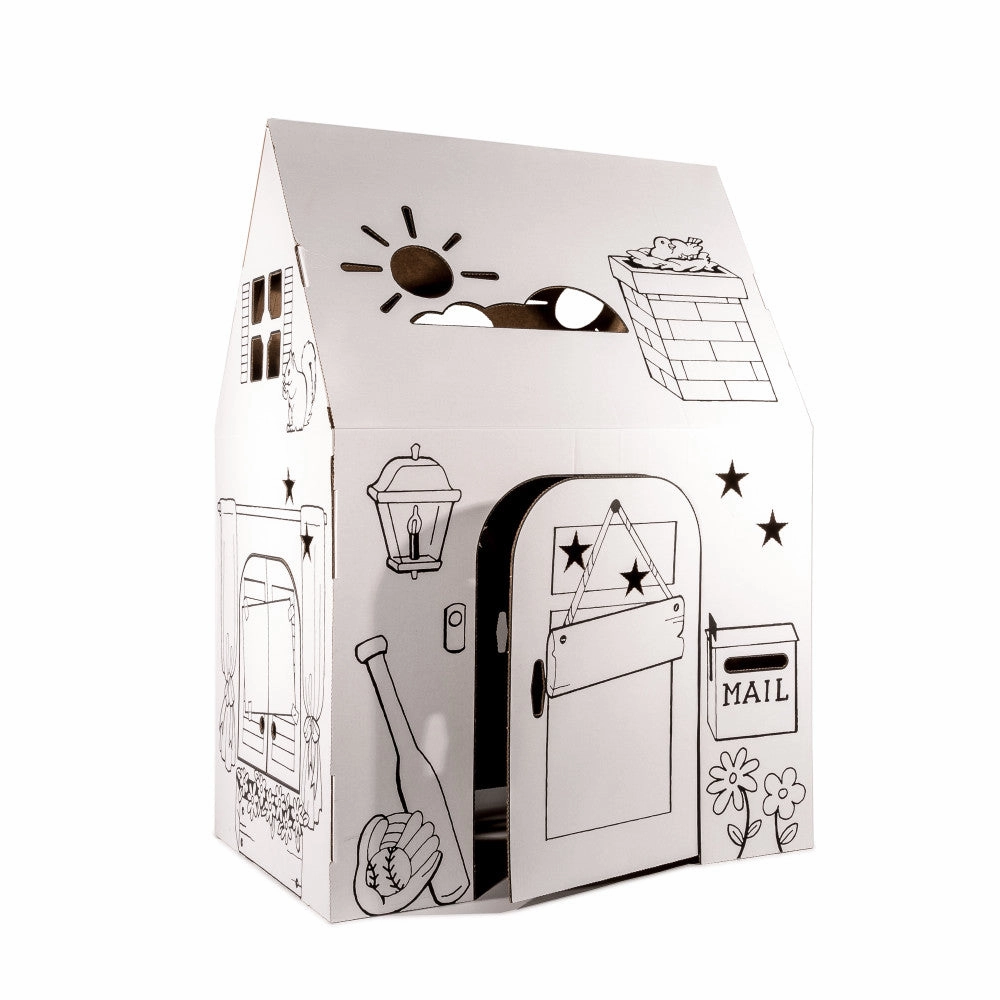 Easy Playhouse Clubhouse - Creative Cardboard Fort for Kids, Made in USA