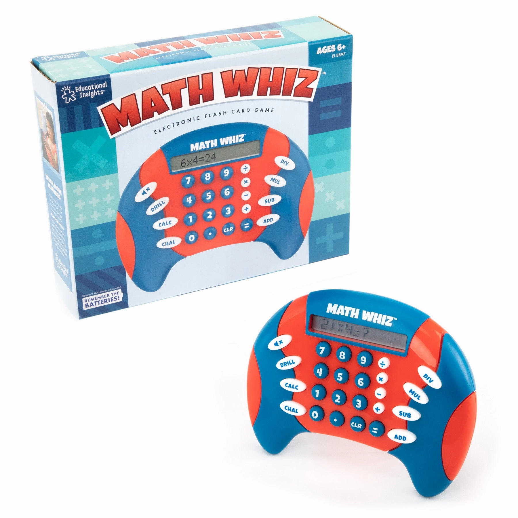 Educational Insights Math Whiz Handheld Electronic Math Game for Ages 6 