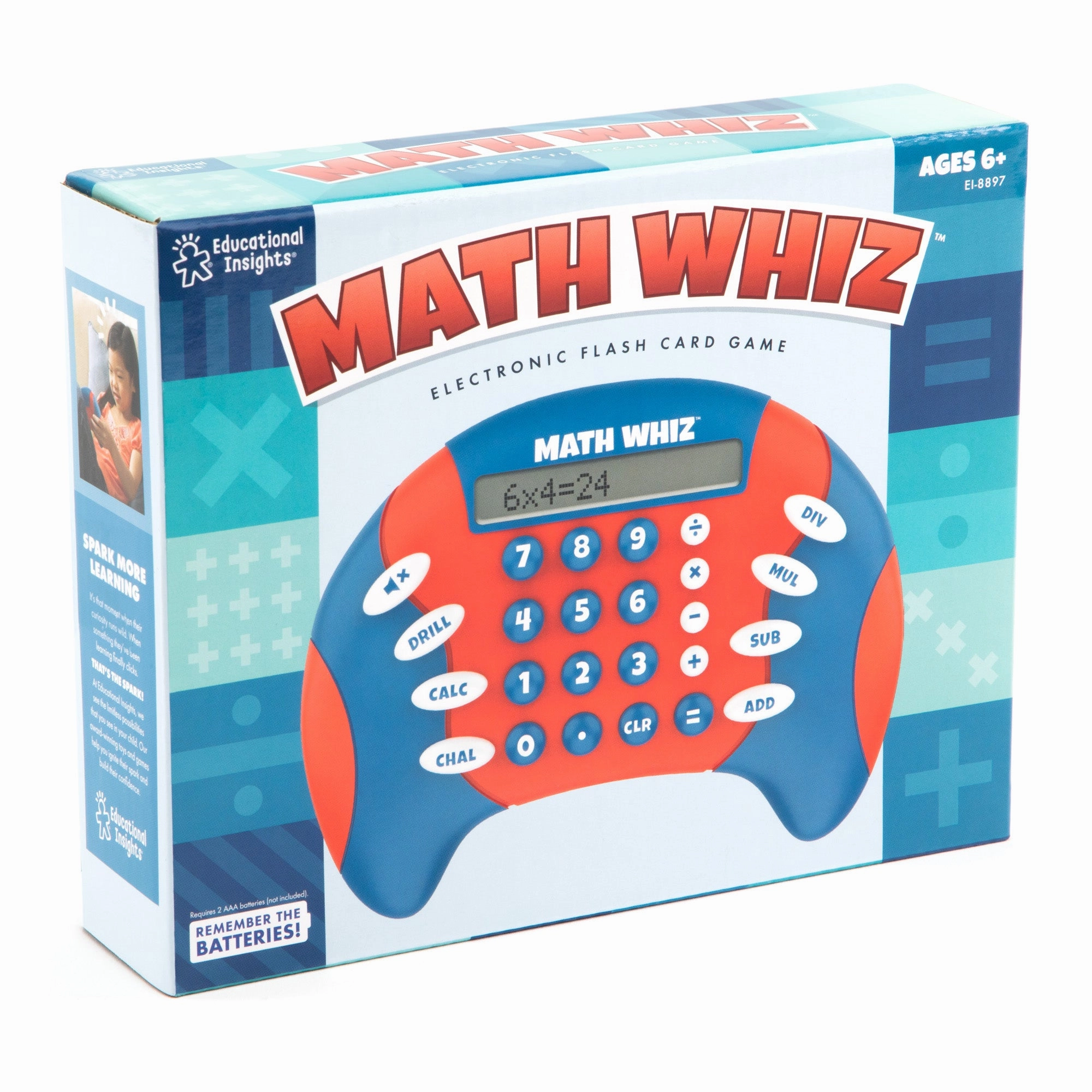 Educational Insights Math Whiz Handheld Electronic Math Game for Ages 6 