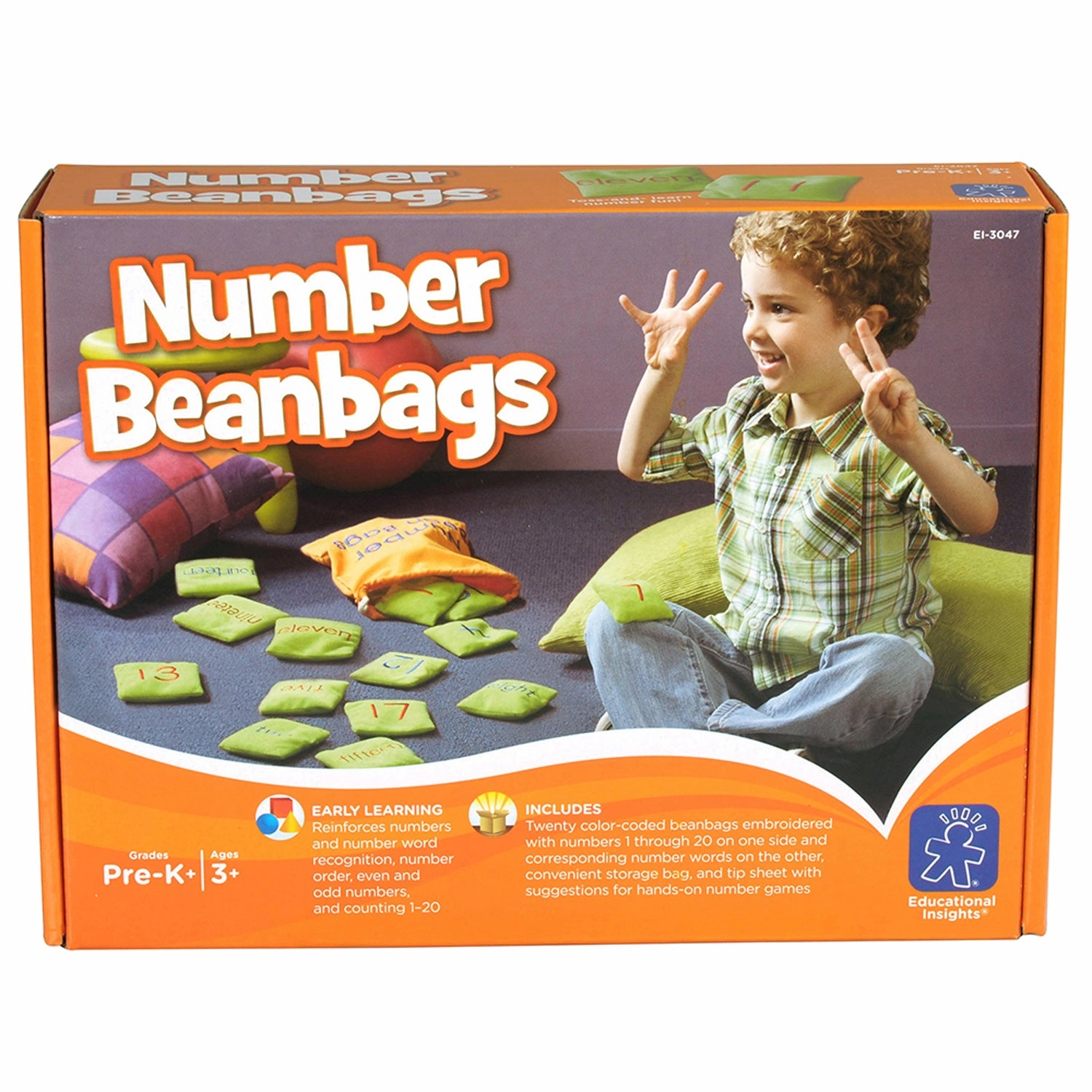 Educational Insights Number Bean Bags - Color-Coded Math Play Set