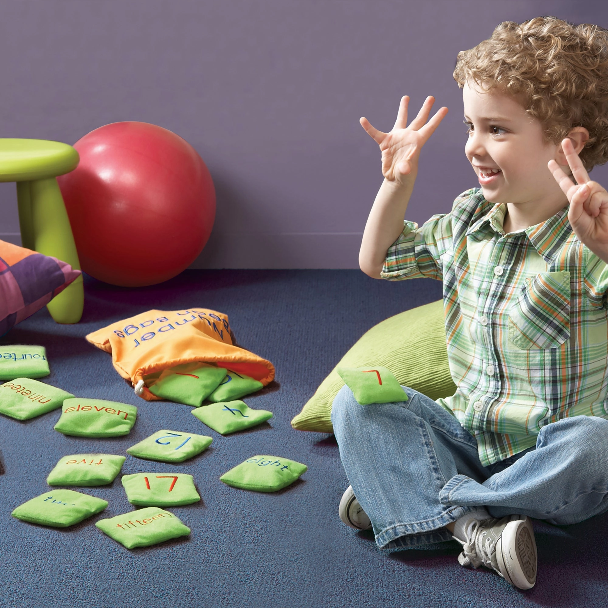 Educational Insights Number Bean Bags - Color-Coded Math Play Set