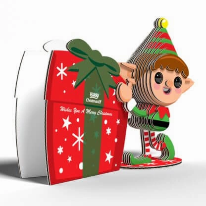 Eugy 3D Christmas Elf Cardboard Craft Kit for Children Ages 6 and Up