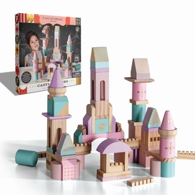 F.A.O. Schwarz Wood Castle 75 Blocks Pink