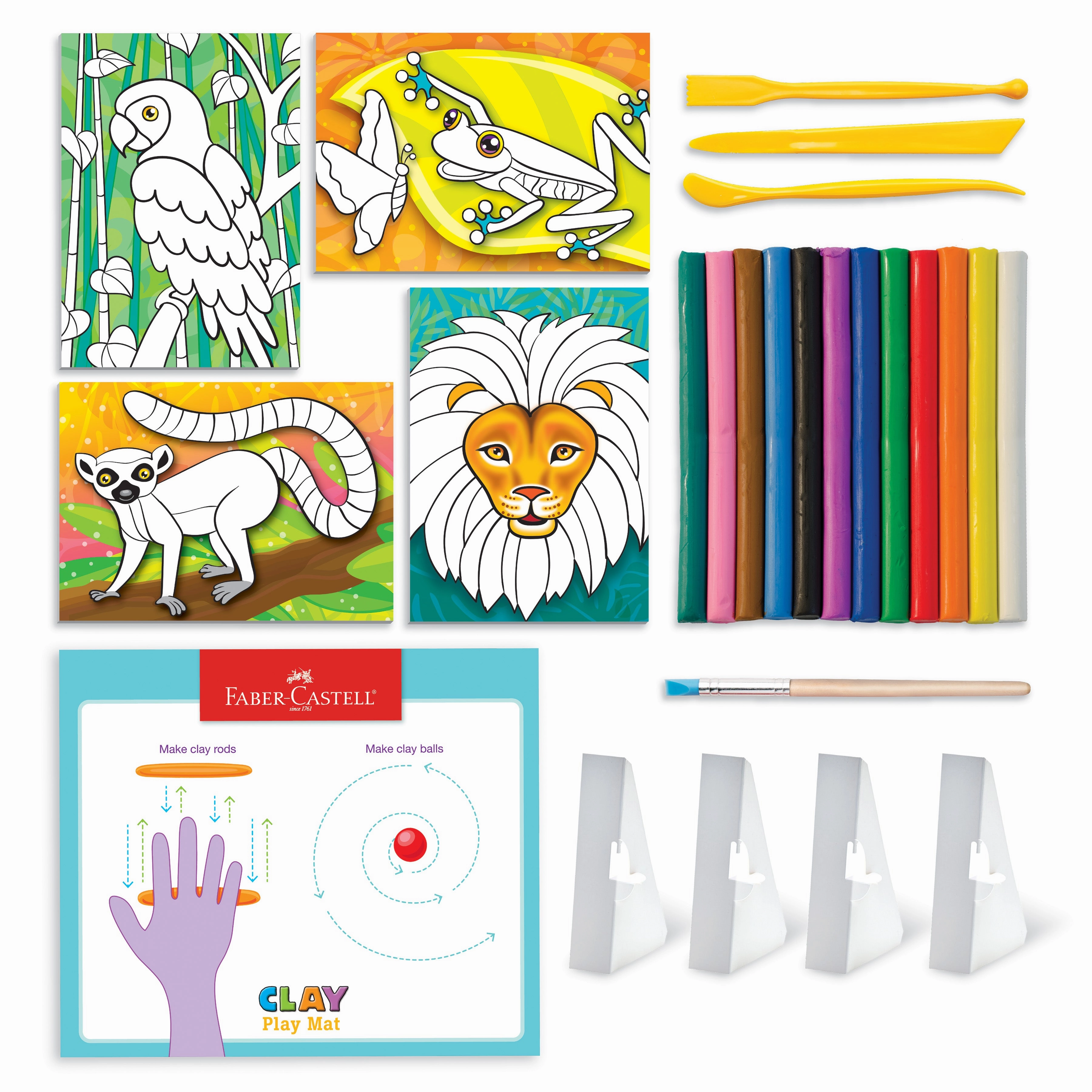 Faber-Castell Do Art Coloring with Clay - Jungle Animals Craft Kit