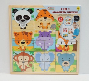 First Learning 3 In 1 Magnetic Puzzle Zoo Animals