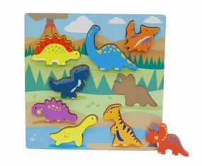 First Learning Wooden Chunky Puzzle Dinosaurs