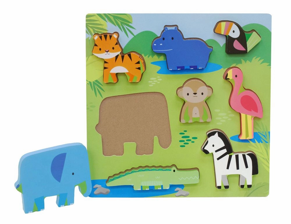 First Learning Wooden Chunky Puzzle Zoo Animals