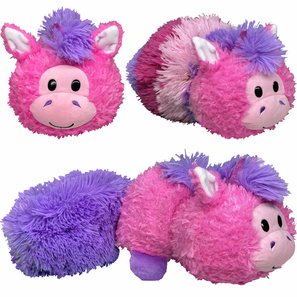 FlipaZoo Magic Tails 2-in-1 Plush - Pink Unicorn to White Cat 14 Inch Cuddly Pillow