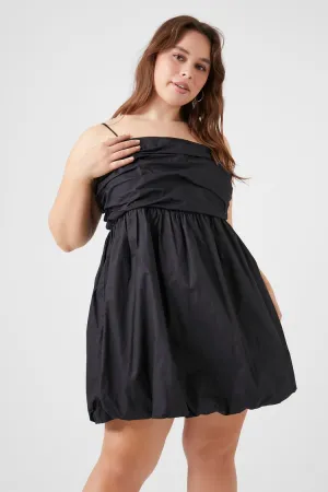 Forever 21 Plus Women's Bubble-Hem Babydoll Dress Black Forever 21