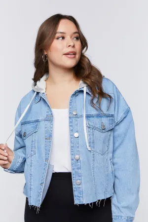 Forever 21 Plus Women's Combo Trucker Jacket Medium Denim Forever 21