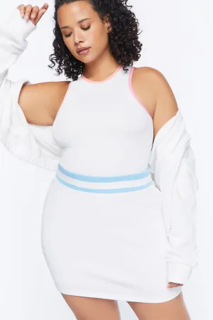 Forever 21 Plus Women's Palm Beach Graphic Skirt White/Blue Forever 21