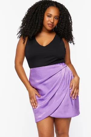 Forever 21 Plus Women's Tulip-Hem Mini Skirt Amethyst Forever 21