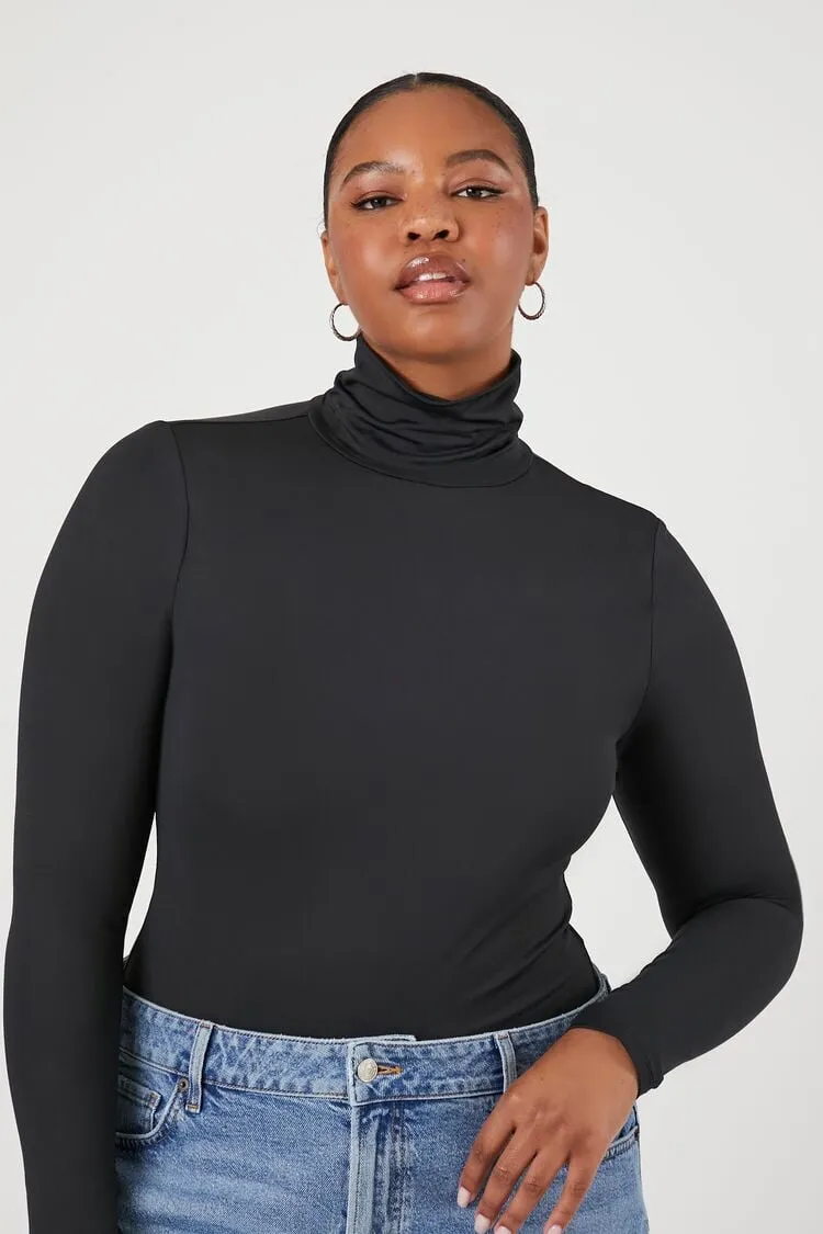 Forever 21 Plus Women's Turtleneck Bodysuit Black Forever 21