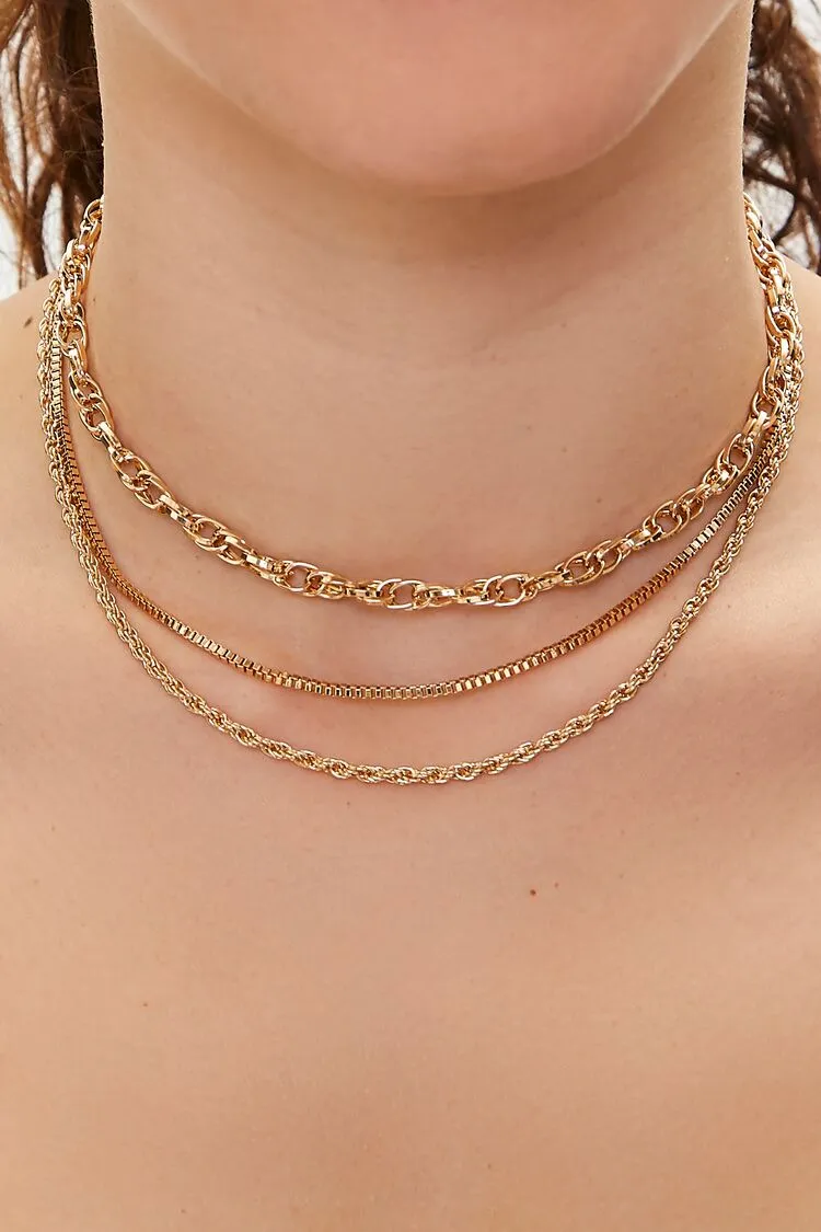 Forever 21 Women's Assorted Chain Necklace Set Gold Forever 21