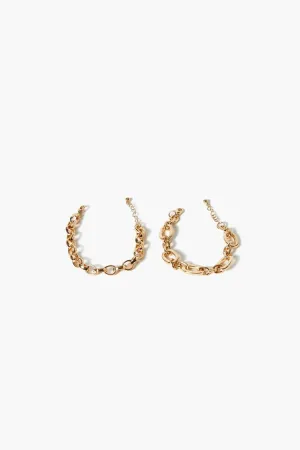Forever 21 Women's Cable & Link Chain Bracelet Set Gold Forever 21