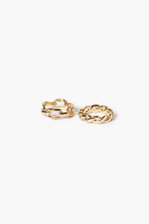 Forever 21 Women's Chain & Twist Ring Set Gold Forever 21