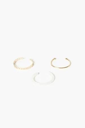Forever 21 Women's Chain Cuff Bracelet Set Gold/Clear Forever 21
