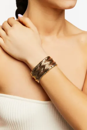 Forever 21 Women's Chevron Statement Bracelet Gold Forever 21