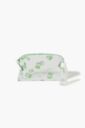 Forever 21 Women's Clear Frog Print Makeup Bag Clear/Green Forever 21
