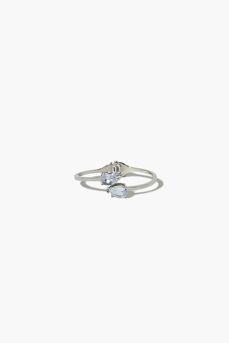 Forever 21 Women's CZ Bangle Bracelet Silver/Clear Forever 21
