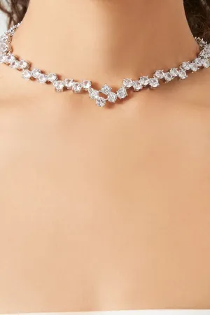 Forever 21 Women's CZ Choker Necklace Silver Forever 21