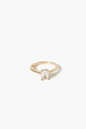 Forever 21 Women's CZ Faux Gem Ring Clear/Gold Forever 21