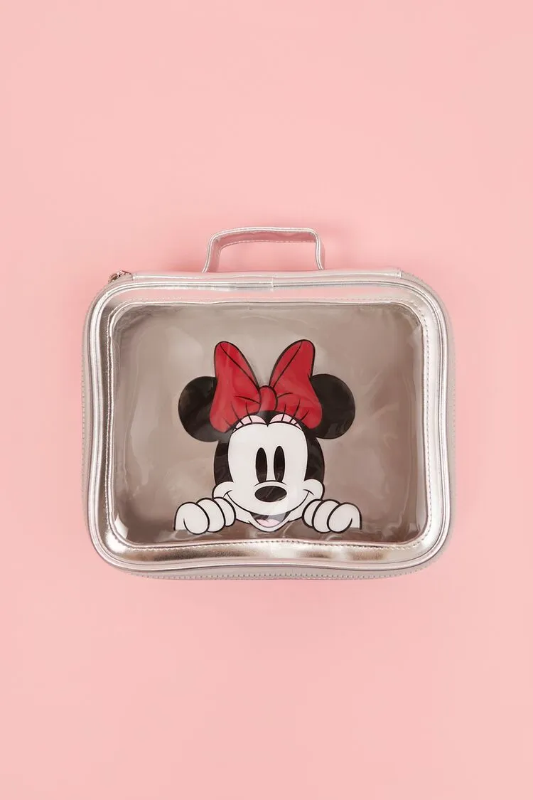 Forever 21 Women's Disney Minnie Mouse Makeup Bag Silver/Multi Forever 21