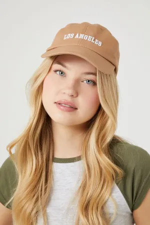 Forever 21 Women's Embroidered Los Angeles Baseball Cap Tan/White Forever 21