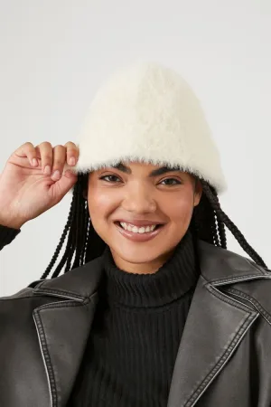 Forever 21 Women's Faux Fur Bucket Hat Cream Forever 21