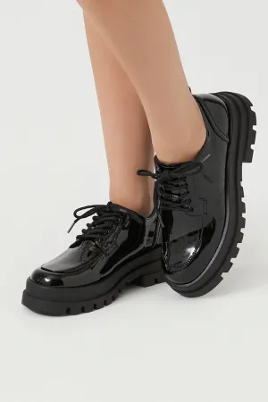 Forever 21 Women's Faux Patent Leather/Pleather Oxfords Black Forever 21
